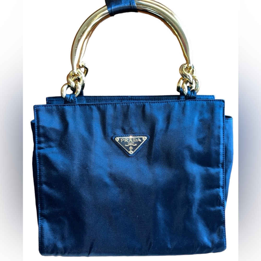 Authentic Vintage Prada Navy Nylon Handbag
